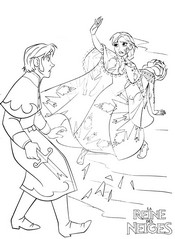 coloriage Anna sauve elsa